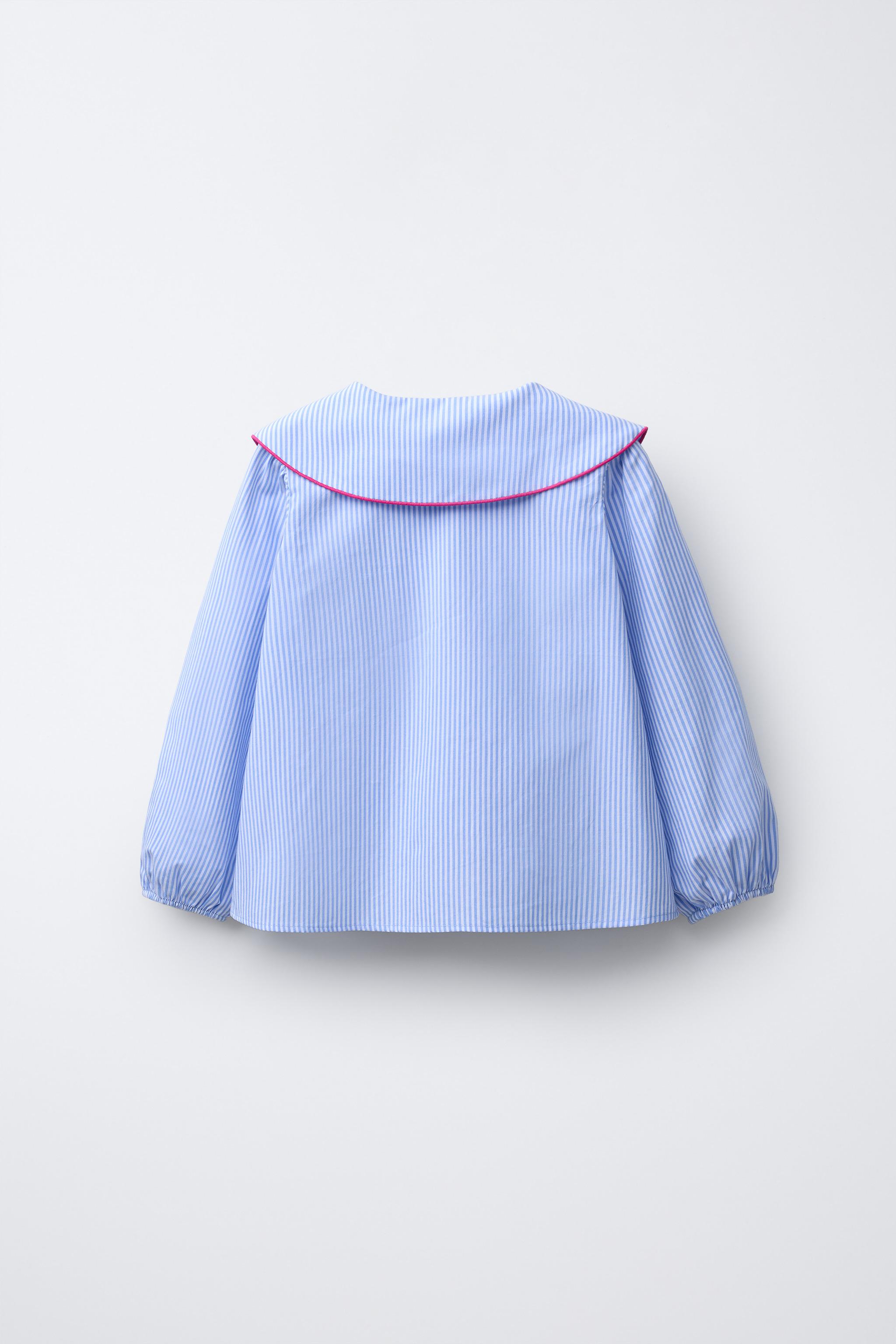 STRIPED HEART COLLAR SHIRT